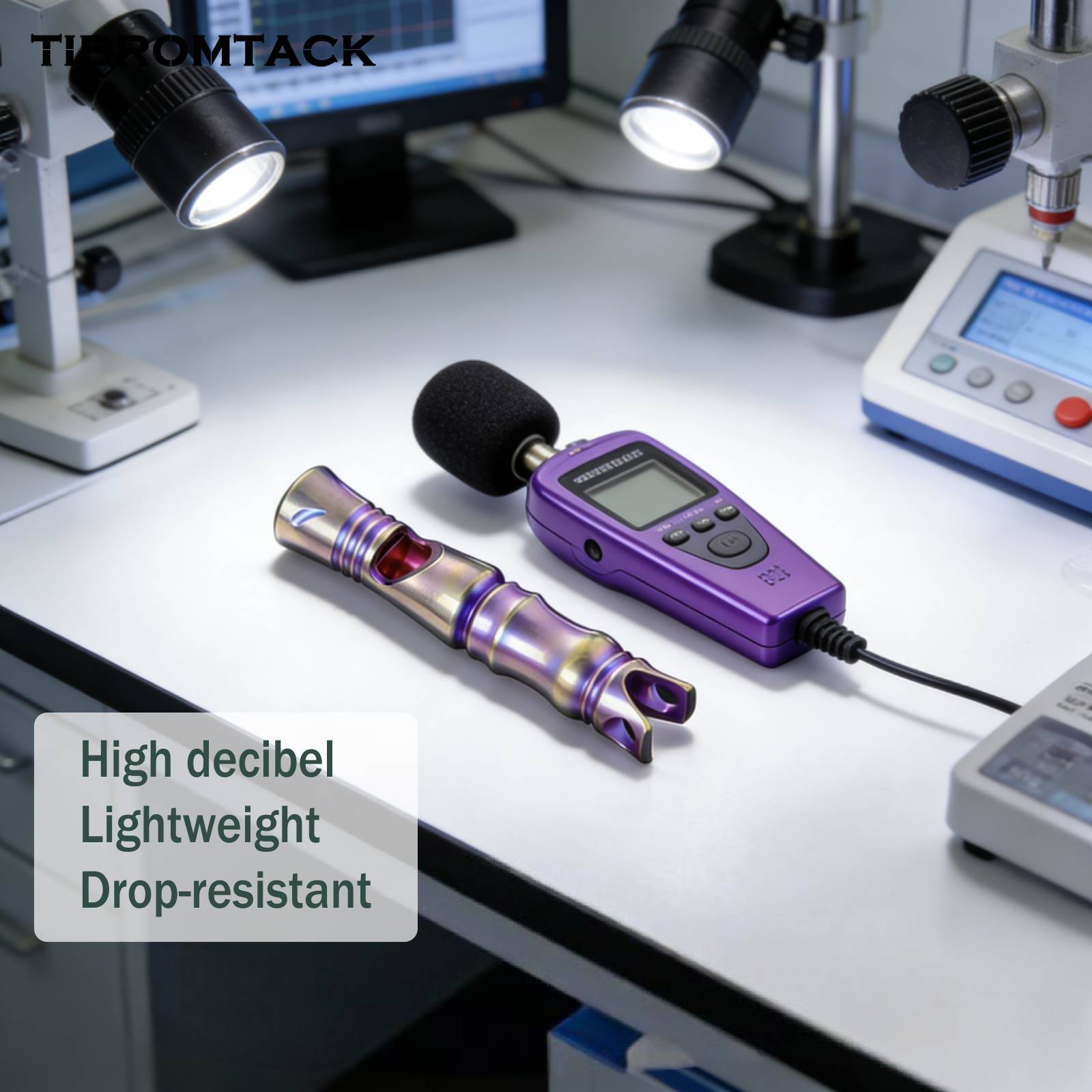 TIBROMTACK Gr5 Titanium Emergency Survival Whistle, Lightweight EDC Safety Whistle for Camping Hiking Sports.