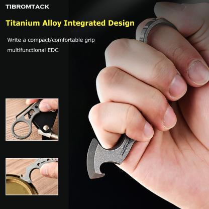 Titanium EDC Pry Bar, Multifunctional Tool with Bottle Opener & Screwdriver, 4.3 Inches Lightweight Pry Tool with Hanging Hole for Outdoor Camping Daily Use