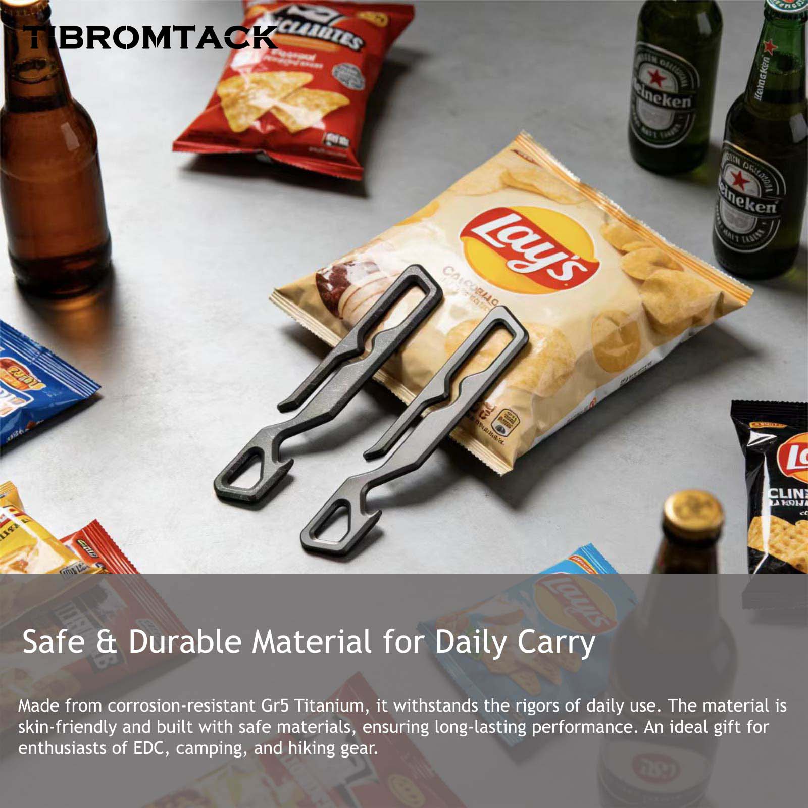 TIBROMTACK Titanium Belt Clip Key Holder, EDC Pocket Clip with Bottle Opener, Ultra-Lightweight Gr5 Titanium Keychain for Belt, Key Ring & Bag Charms for Men Women, 2.56x0.51x0.16in