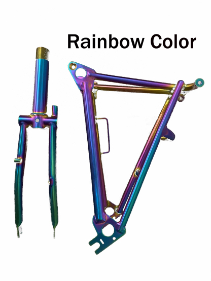 TIBROMTACK Titanium Fork and Rear Triangle for Brompton Bicycle 16 Inches Ultra Light Folding Bike Grade9 Ti Frame