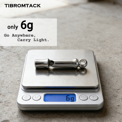 TIBROMTACK Titanium Whistle, Emergency Whistle Lightweight EDC Camping Tool, Portable Single Tube Whistle for Outdoor Survival