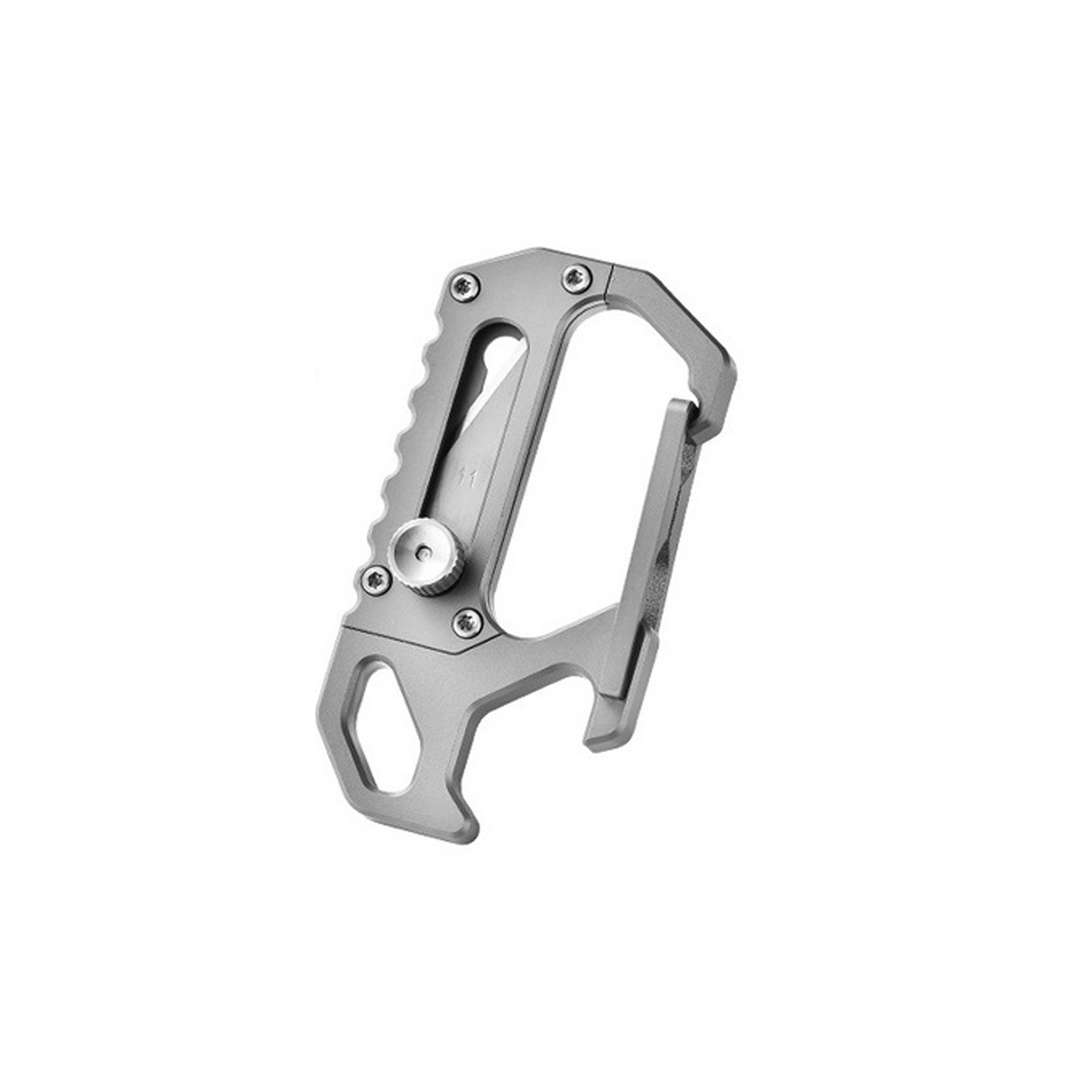 Titanium Carabiner Knife, EDC Keychain Multitool with Bottle Opener, Lightweight & Durable Keychain Tool for Daily Carry, Outdoor Activities (0.6oz, 2.5 Inches)