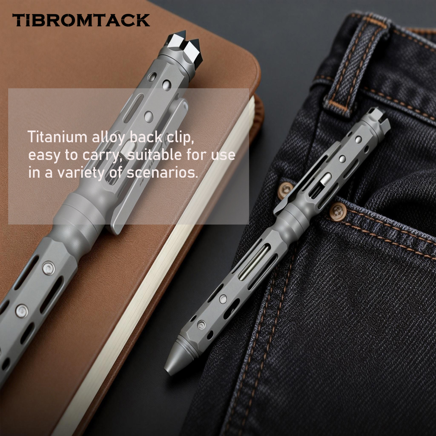 EDC Titanium Bolt Action Pen, Tactical Self Defense Pen with Hollow Design, Lightweight Gr5 Titanium Writing Pen for EDC Everyday Carry (5.43 in × 0.47 in, 1.27oz)