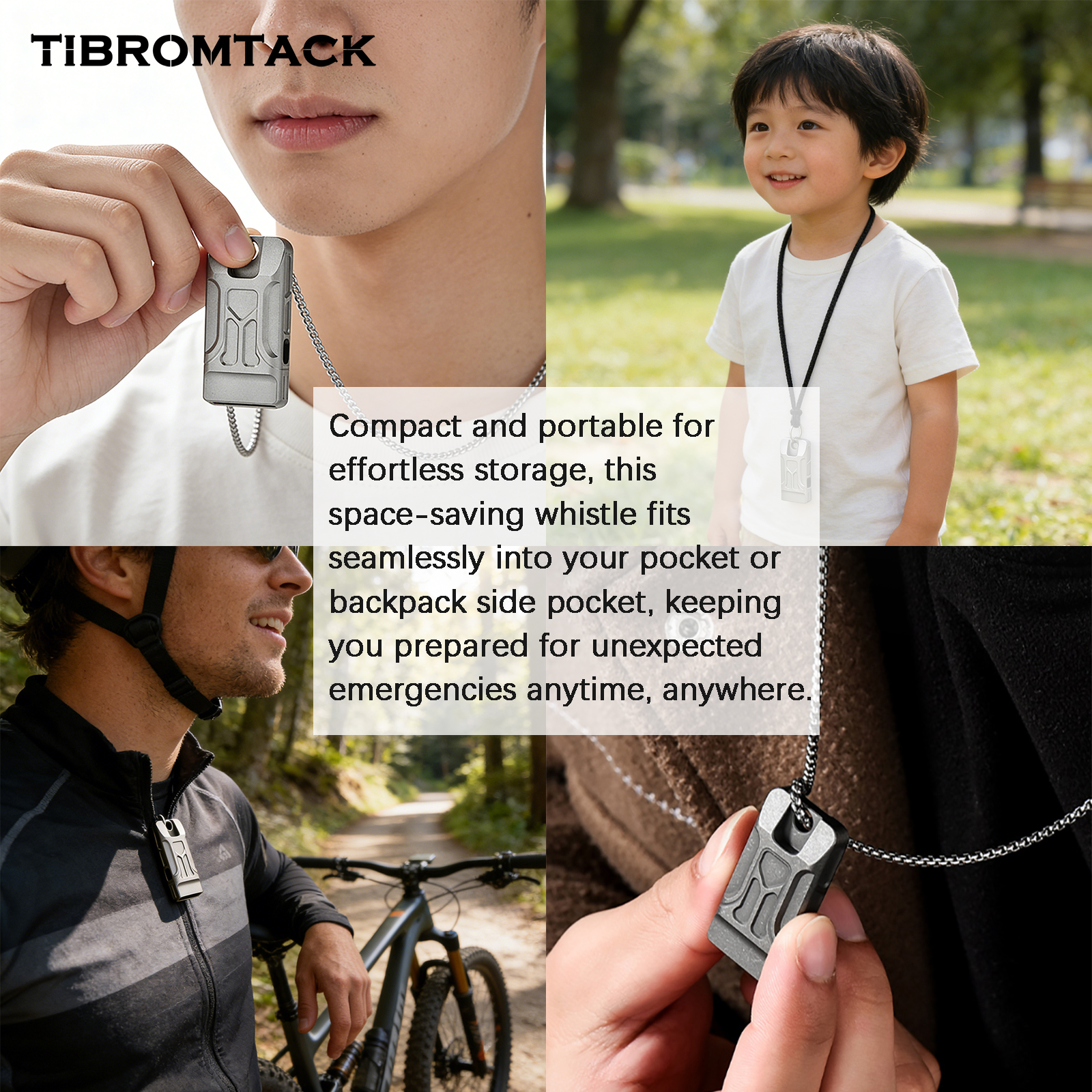 TIBROMTACK GR5 Titanium Emergency Whistle, Loud Survival Whistle for Adults Emergency, Lightweight Rustproof Dog Whistle, Portable Safety Whistle for Outdoor 