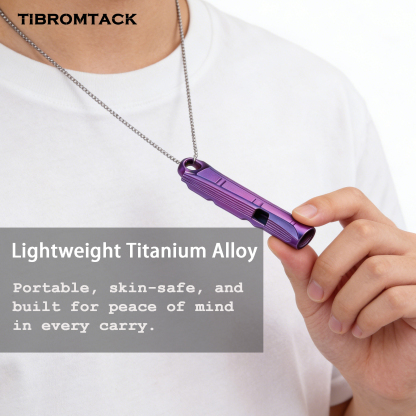 TIBROMTACK Titanium Whistle, Gr5 Titanium Emergency Whistle Loud Survival Whistle, Portable Whistles for Outdoor