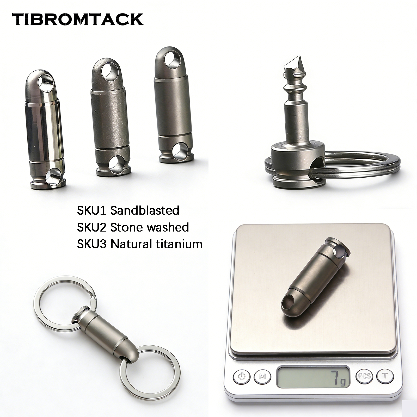 TIBROMTACK Gr5 Titanium Alloy Quick Release Key Ring, Detachable Key Ring Quick Release, Multifunctional Keychain with Courier Unboxing Tool 