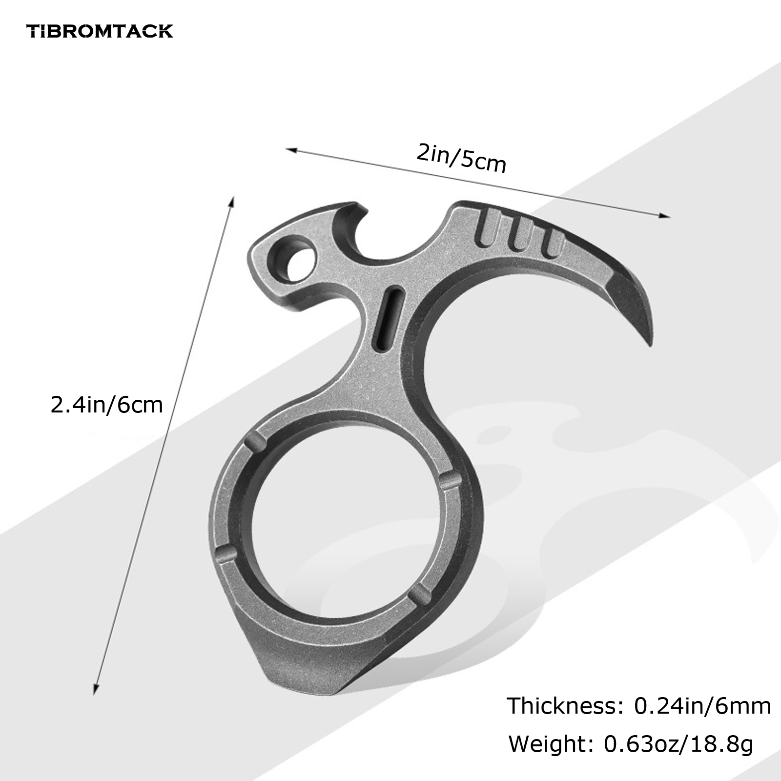 Titanium Bottle Opener, EDC Multi-Functional Pry Bar, Ultra-Light 0.63oz Portable Tool for Beer Caps Beverage Lids, Hook & Pry Lightweight Tools for Outdoor Camping Hiking (2.4x2x0.24 Inches)