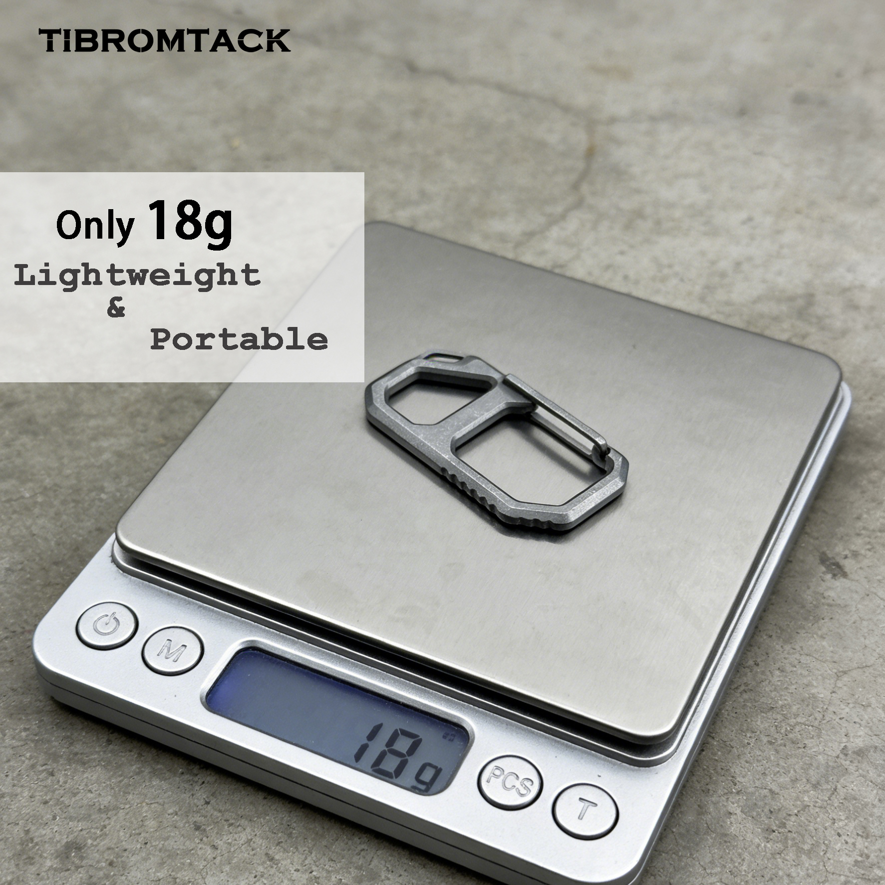 TIBROMTACK Titanium Keychain, Gr5 Titanium Carabiner, Key Clip for Keys & Outdoor Use