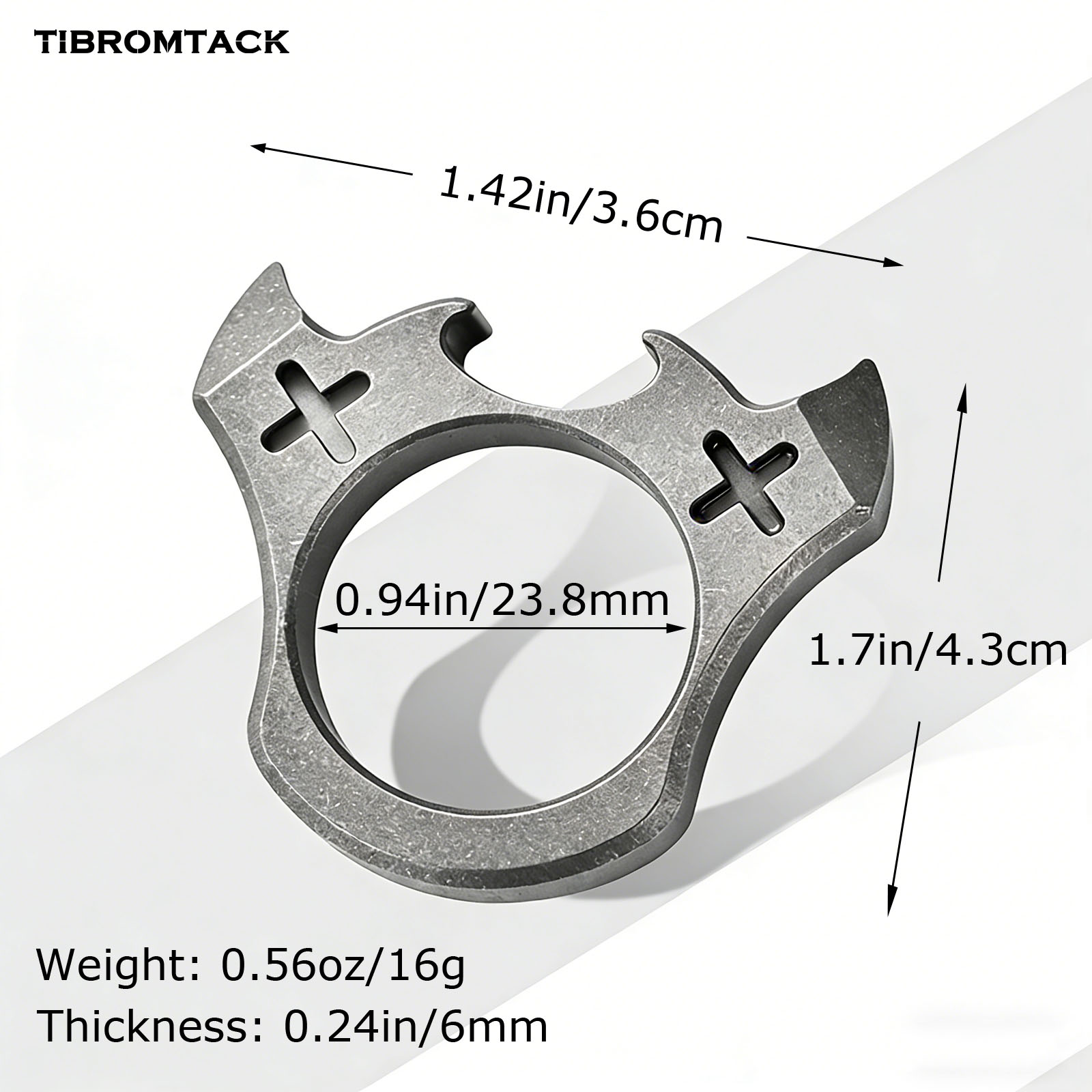 Titanium EDC Bottle Opener Keychain, Ultra-Light 0.56oz Portable Knuckle Duster Design, Heavy-Duty Pry Bar for Various Bottle Caps, Corrosion-Resistant Daily Carry Tool