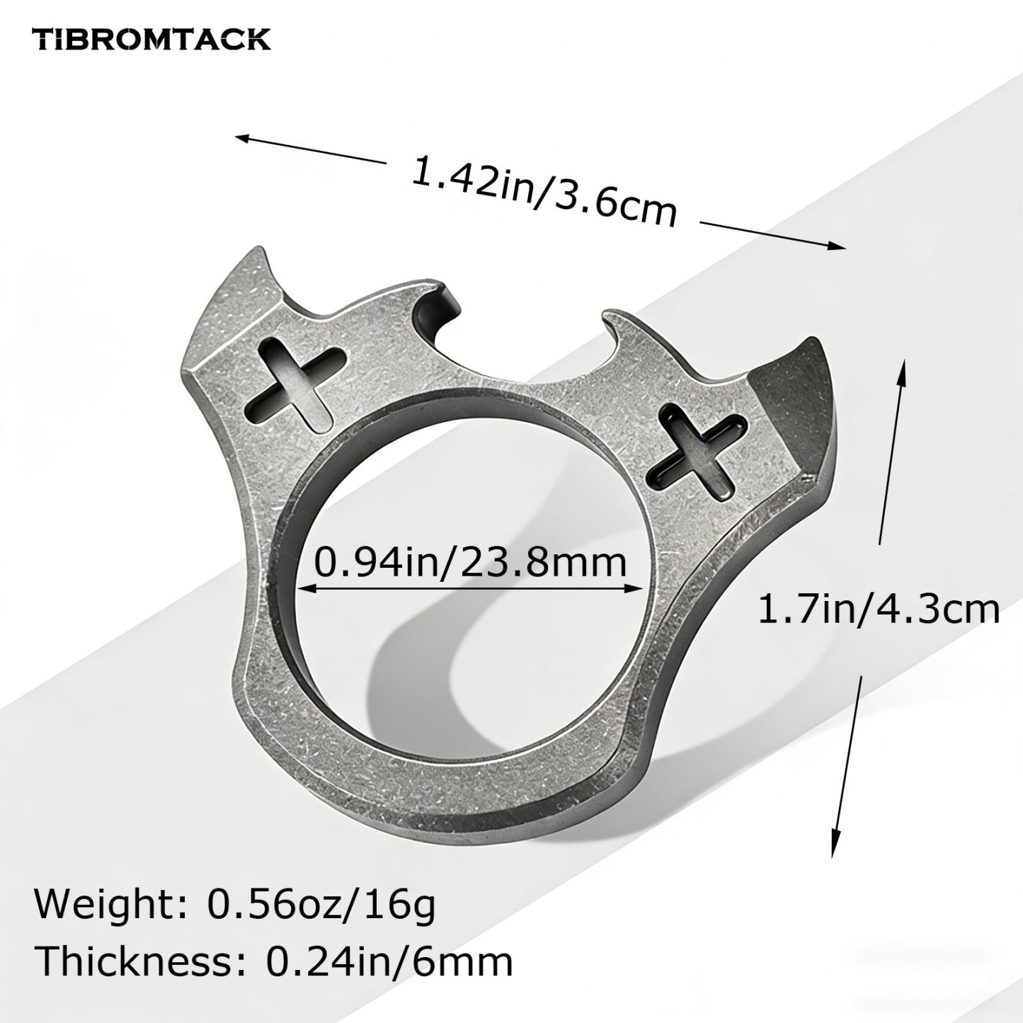 Titanium EDC Bottle Opener Keychain, Ultra-Light 0.56oz Portable Knuckle Duster Design, Heavy-Duty Pry Bar for Various Bottle Caps, Corrosion-Resistant Daily Carry Tool