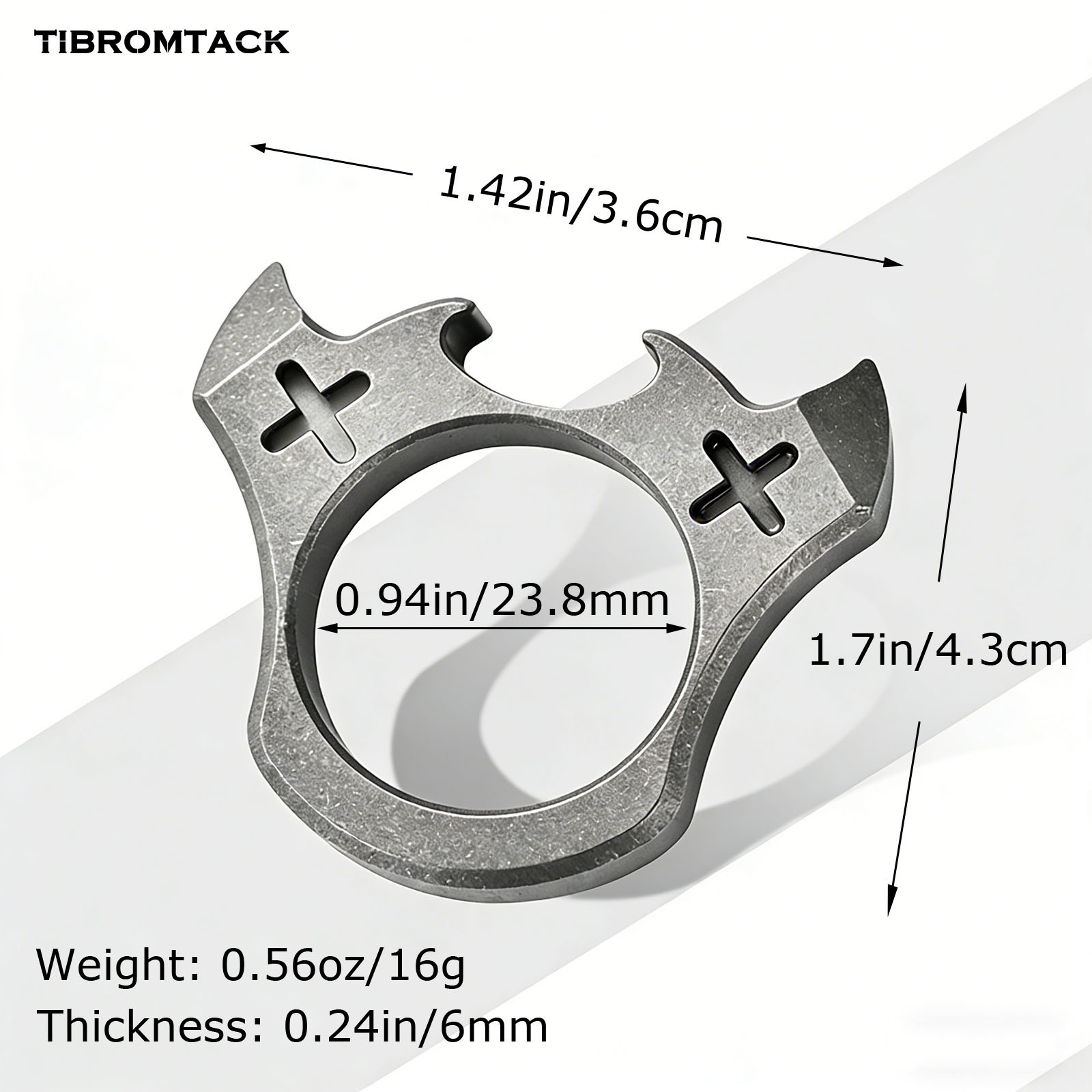 Titanium EDC Bottle Opener Keychain, Ultra-Light 0.56oz Portable Knuckle Duster Design, Heavy-Duty Pry Bar for Various Bottle Caps, Corrosion-Resistant Daily Carry Tool