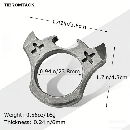 Titanium EDC Bottle Opener Keychain, Ultra-Light 0.56oz Portable Knuckle Duster Design, Heavy-Duty Pry Bar for Various Bottle Caps, Corrosion-Resistant Daily Carry Tool