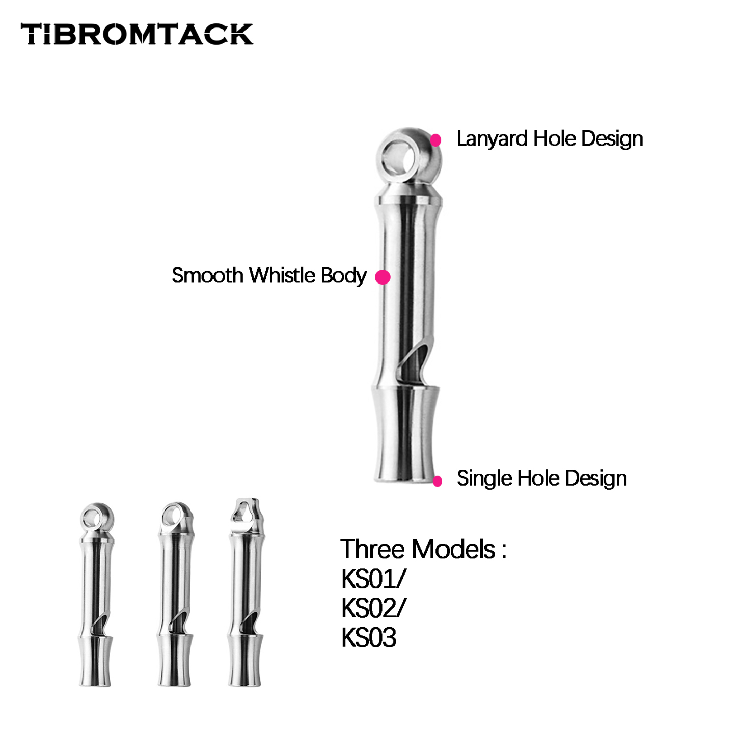 TIBROMTACK Titanium Whistle, Emergency Whistle Lightweight EDC Camping Tool, Portable Single Tube Whistle for Outdoor Survival