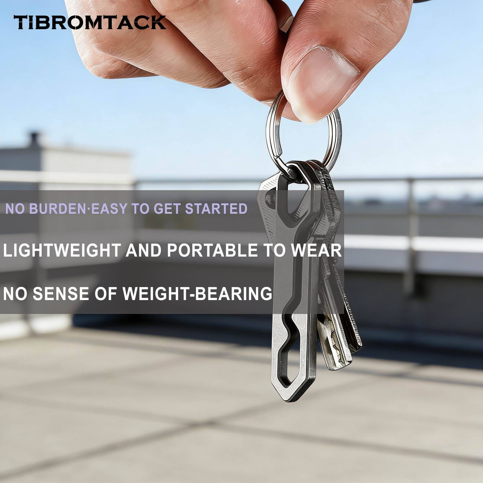 TIBROMTACK Titanium Belt Clip, Lightweight Gr5 Titanium Key Clip for Belt Loop, Durable One-Piece Keychain
