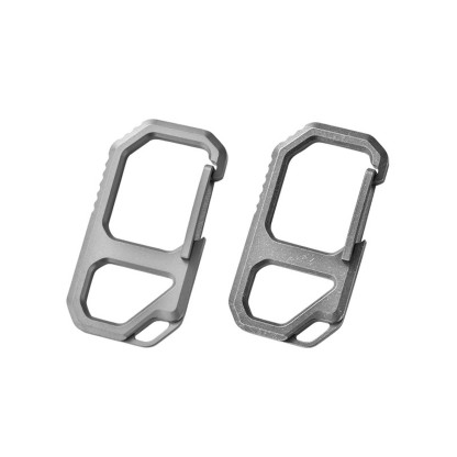 TIBROMTACK Titanium Keychain - Key Carabiner Clip with Bottle Opener, Ultra Lightweight & High Strength Gr5 Titanium EDC Multi-Tool for Men Women (6.3x3cm, Silver)