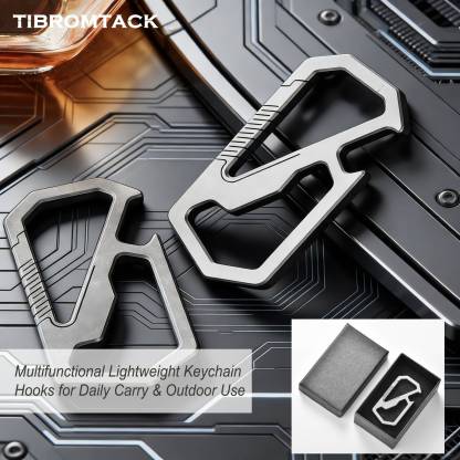 TIBROMTACK GR5 Titanium Keychain Carabiner with Bottle Opener, Multifunctional EDC Key Ring