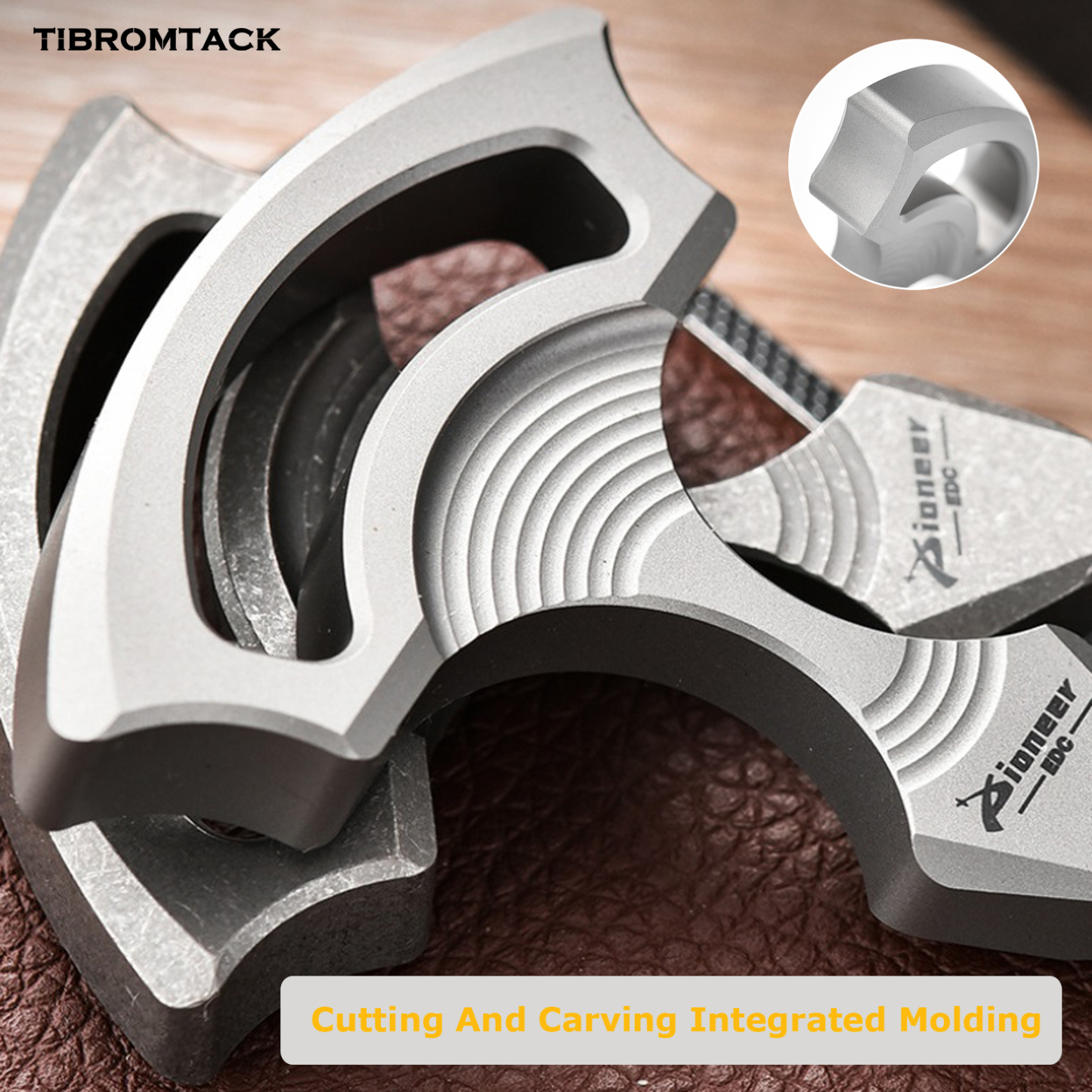 TIBROMTACK Titanium Multitool Keychain, 23g Lightweight EDC Tool with Tungsten Steel Tip for Emergency Window Breaking & Cutting, Portable Key Organizer (2"x1.81"x0.31")