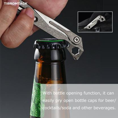 Titanium Utility Knife, Mini Folding Utility Knife with Pry Bar Function, EDC Keychain Tool for Opening Boxes, Paper Cutting, Outdoor & Office, Lightweight 1.1oz