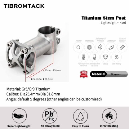 Bicycle Titanium Stem Post Integrated handlebars for mountain bikes and road bikes 25.4mm/31.8mm