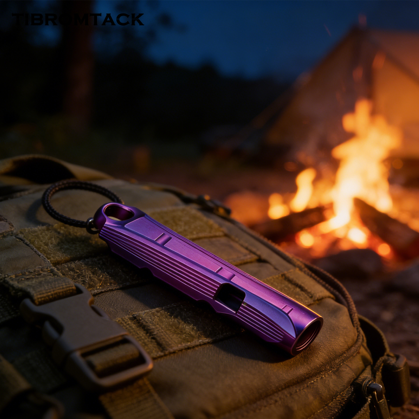 TIBROMTACK Titanium Whistle, Gr5 Titanium Emergency Whistle Loud Survival Whistle, Portable Whistles for Outdoor