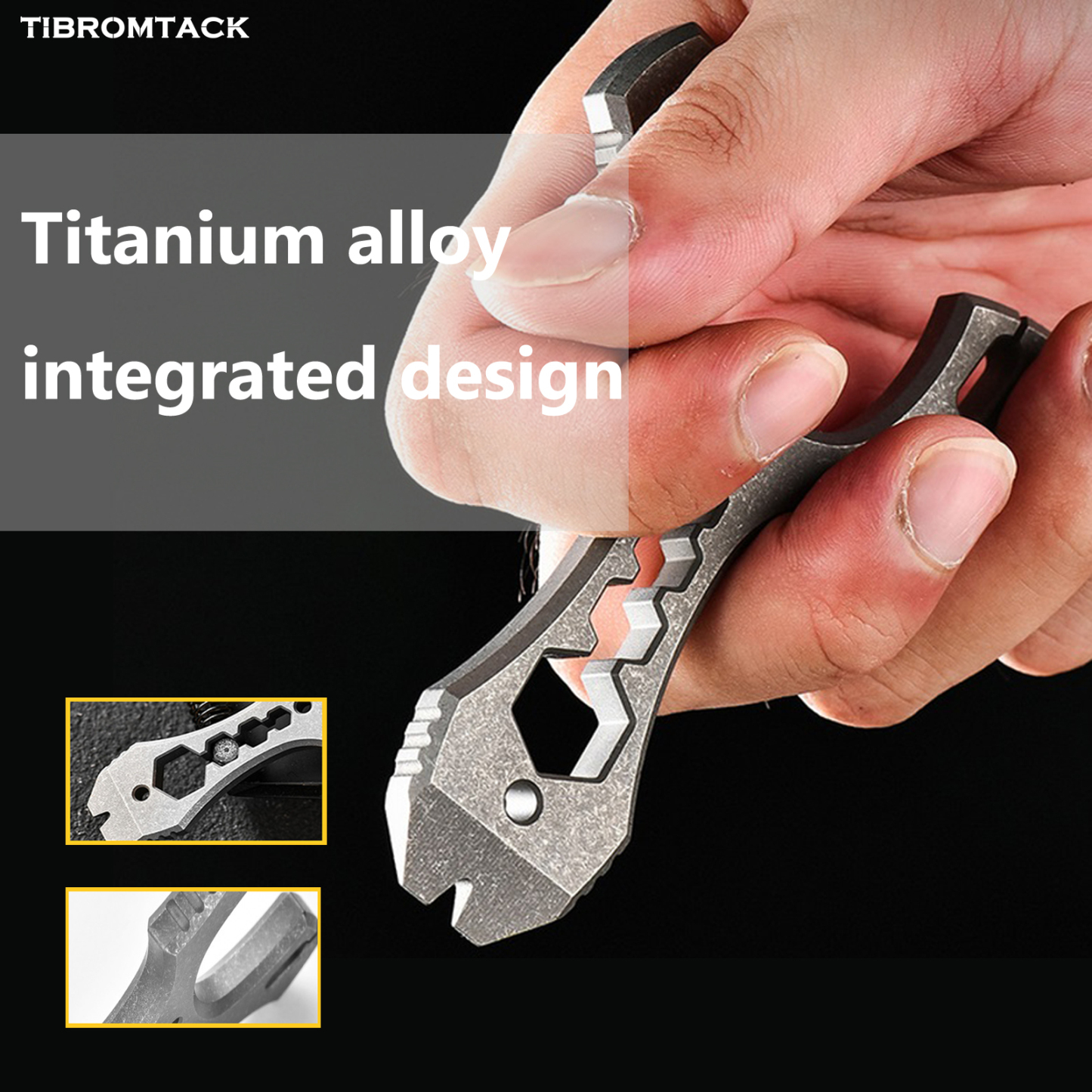 Titanium Slingshot for Adults, Multifunctional Hunting & Shooting Slingshot with Hex Wrench & Pry Bar, Lightweight Durable Wrist Rocket for Outdoor Camping Daily Carry, 3.94x2.76x0.32 Inches