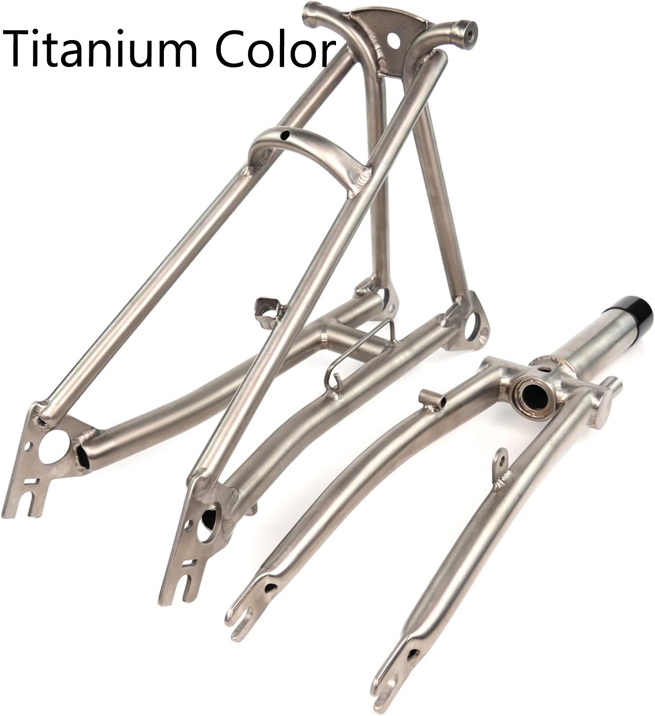 TIBROMTACK Titanium Fork and Rear Triangle for Brompton Bicycle 16 Inches Ultra Light Folding Bike Grade9 Ti Frame