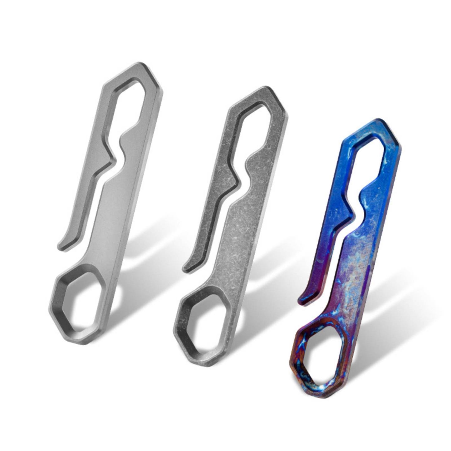 TIBROMTACK Titanium Belt Clip, Lightweight Gr5 Titanium Key Clip for Belt Loop, Durable One-Piece Keychain