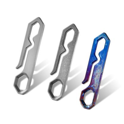 TIBROMTACK Titanium Belt Clip, Lightweight Gr5 Titanium Key Clip for Belt Loop, Durable One-Piece Keychain