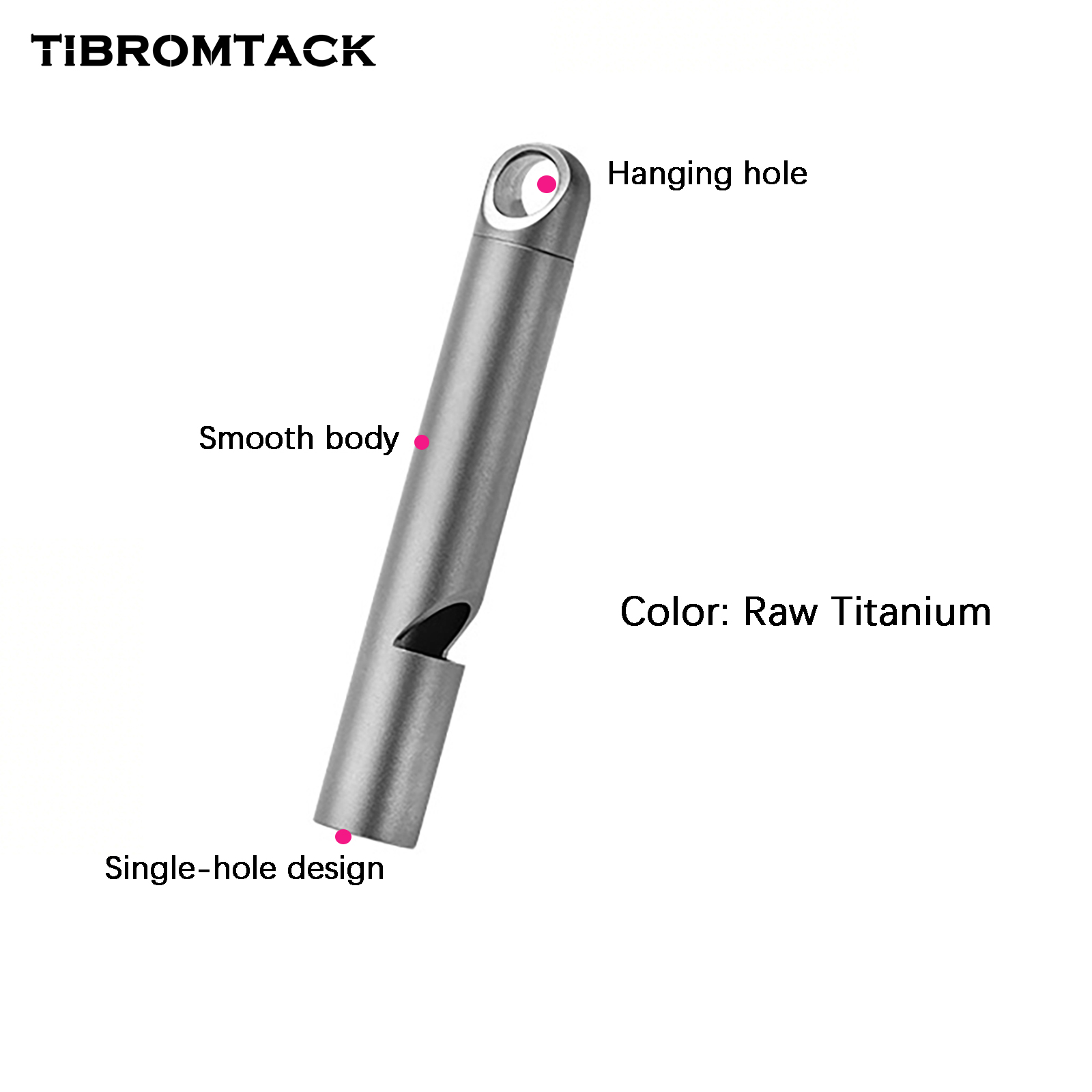 TIBROMTACK Emergency Titanium Whistle, Safety Whistle for Adults, Gr5 Titanium Material, High Strength & Easy to Carry for Outdoor Emergency