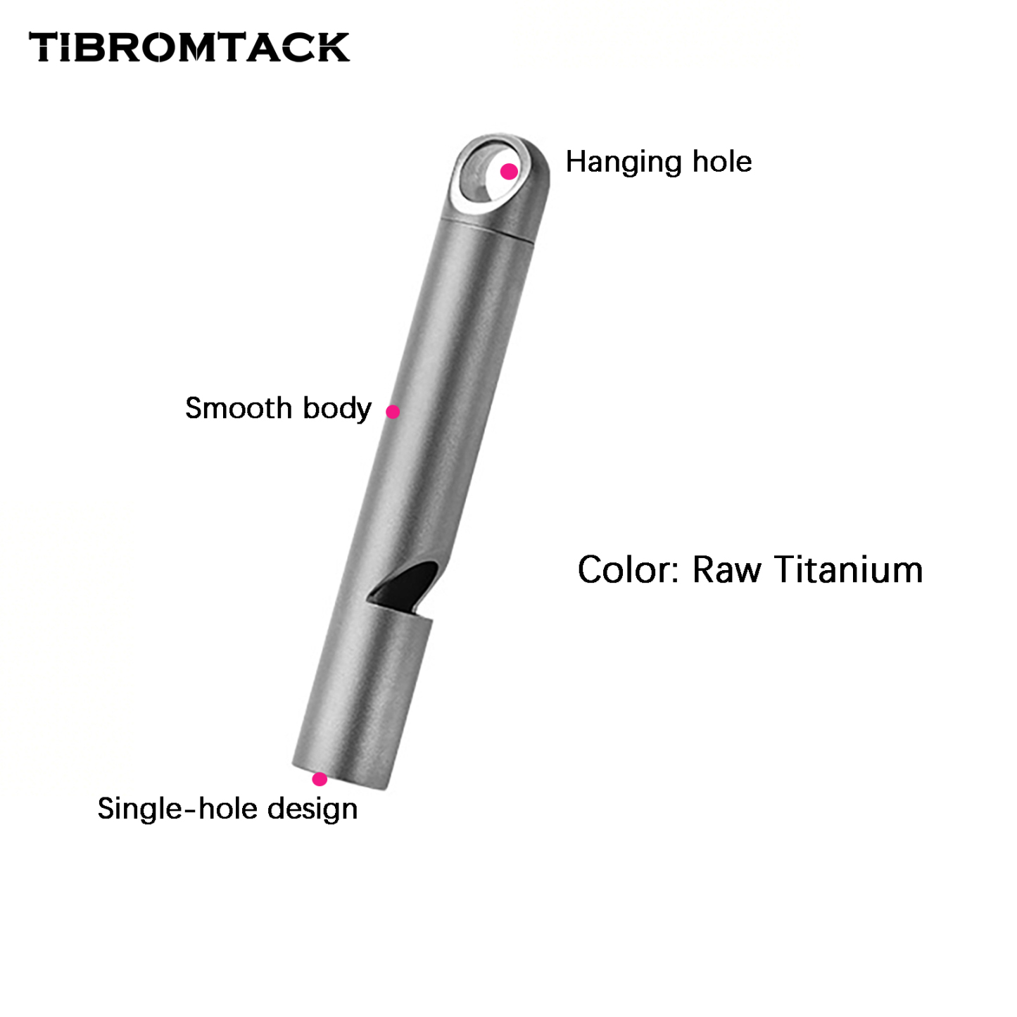 TIBROMTACK Emergency Titanium Whistle, Safety Whistle for Adults, Gr5 Titanium Material, High Strength & Easy to Carry for Outdoor Emergency