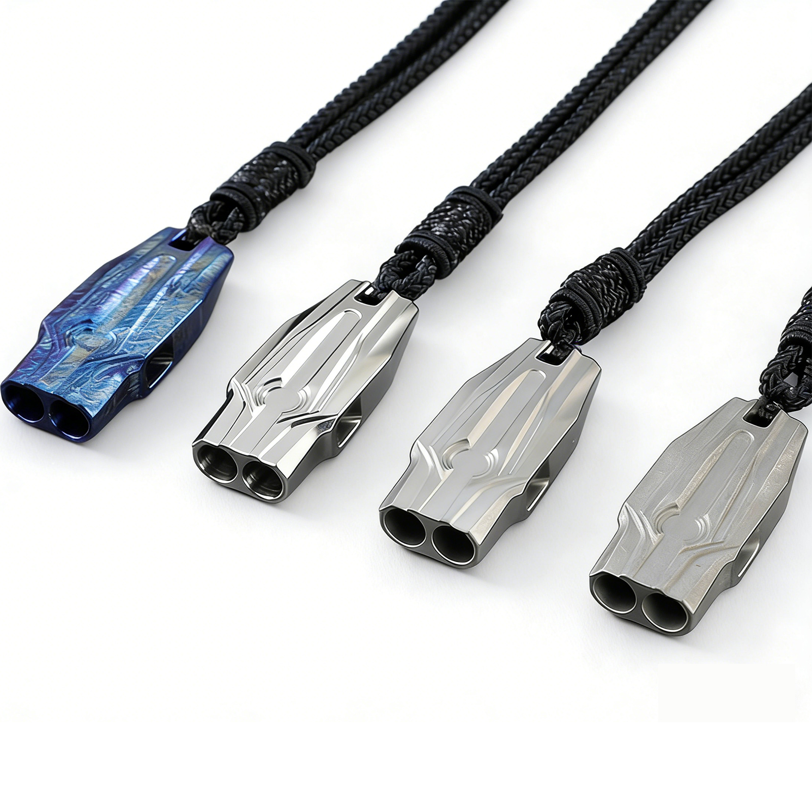 TIBROMTACK Titanium Dual Tube Whistle, Gr5 Titanium Emergency Whistle for Adults, Loud Survival Whistle, Lightweight & Rust-Proof Dog Whistle