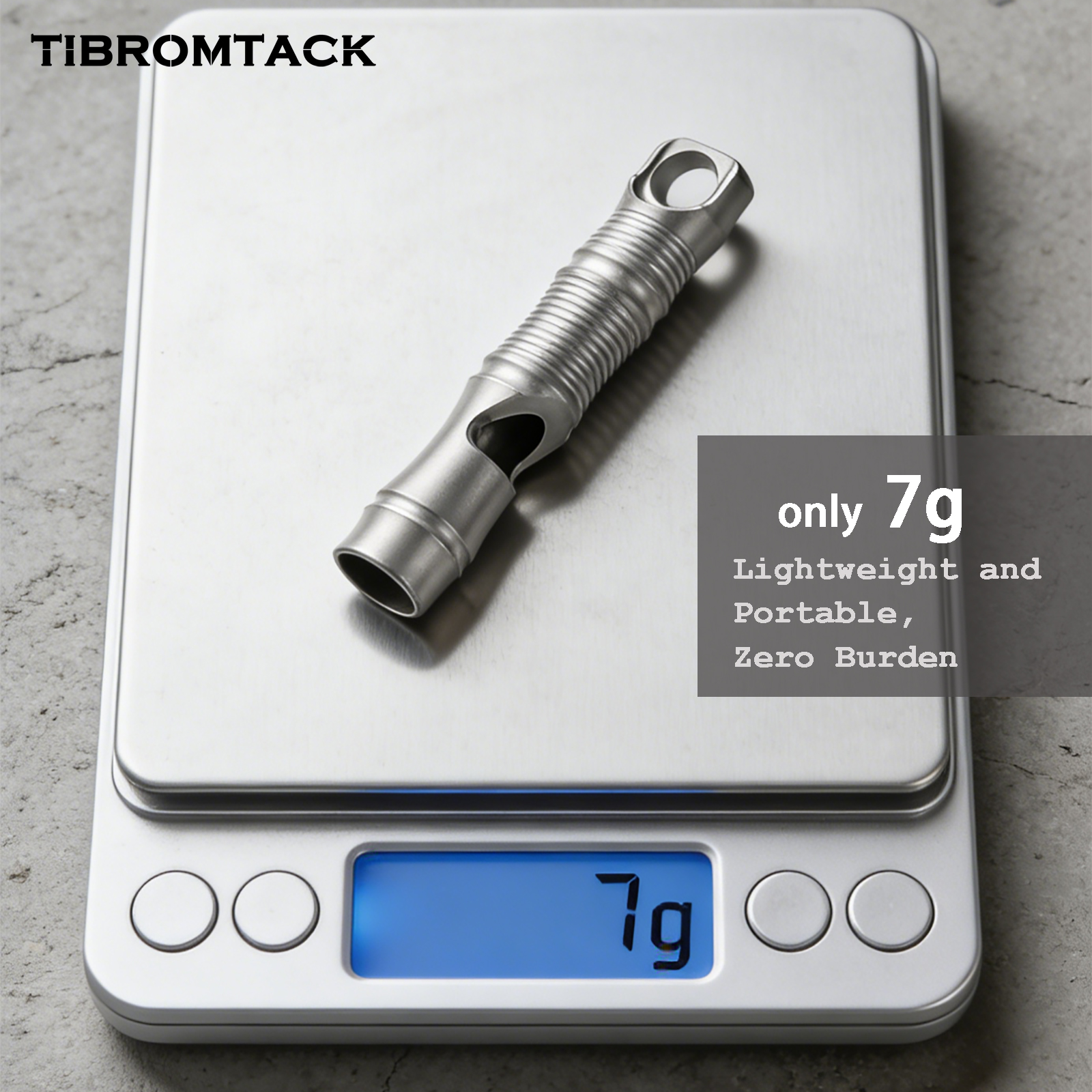 TIBROMTACK Titanium Whistle, Gr5 Titanium Material, Portable Whistle for Outdoor Emergency Rescue