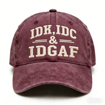 Idk Idc & Idgaf Embroidery Cap