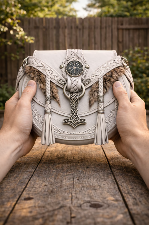 ⚔️ 👜Nathan's Viking Bags - 💕Perfect for men and women who love travel and adventure (✨Crossbody Strap Included) - Brown