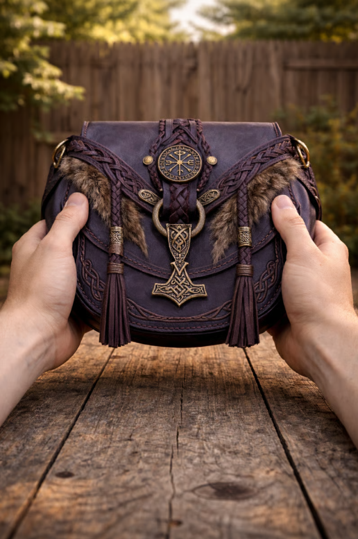 ⚔️ 👜Nathan's Viking Bags - 💕Perfect for men and women who love travel and adventure (✨Crossbody Strap Included) - Brown