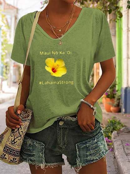 Women's Lahaina Strong V Neck T-Shirt