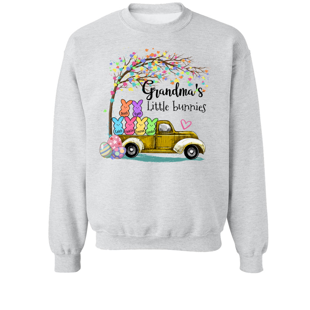 Custom Grandma Little Bunnies Cute Easter Day Sweatshirt