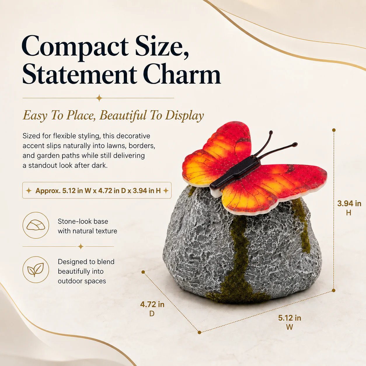 🥳SUMMER HOT SALE ✨🦋Illuminated Butterfly Stone Garden Light