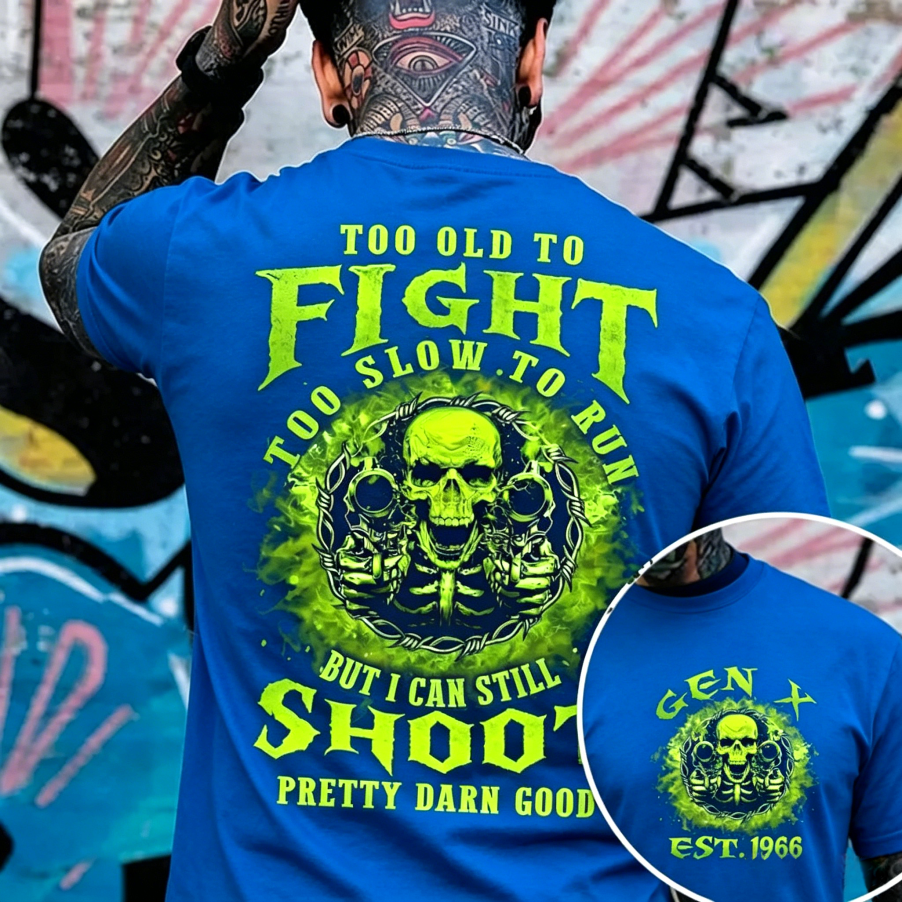 Too Old To Fight Too Slow To Run Custom Year Gen X, Boomer, Gen Y T-shirt