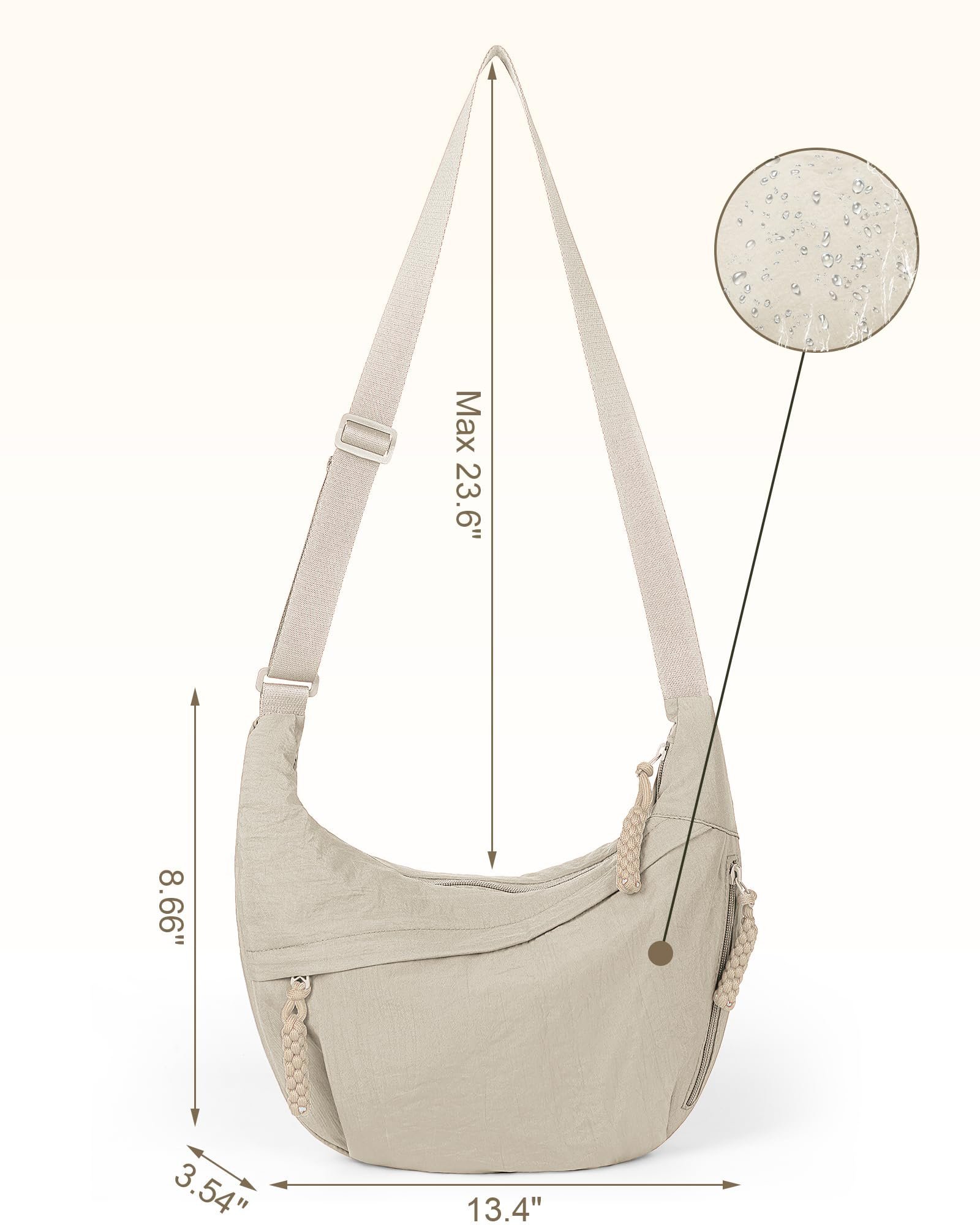⏰Designer Direct Sales👜Women's Fashion Plain Color Nylon Crossbody Hobo Bag