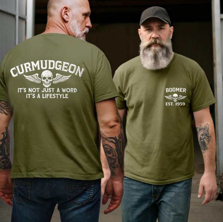 Curmudgeon Old Man T-Shirt, BOOMER T-Shirt, GEN X T-Shirt,  Custom Year Of Birth