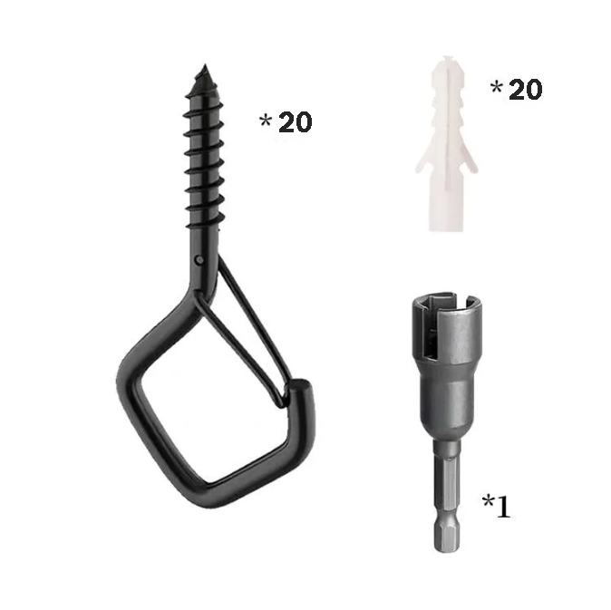 Windproof & Rust-Resistant🔧Safety Screw Durable Metal Ceiling Hook