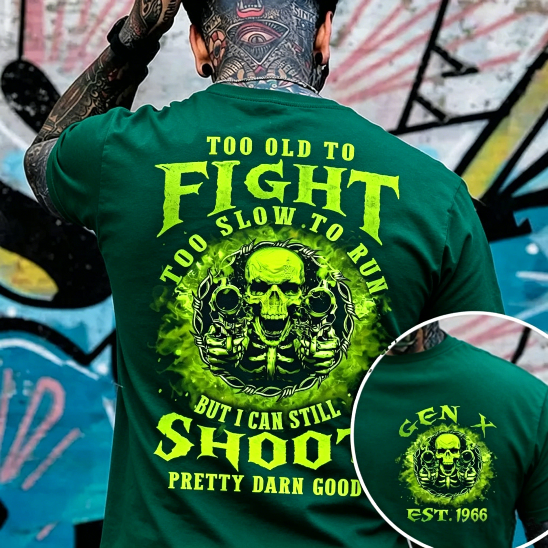 Too Old To Fight Too Slow To Run Custom Year Gen X, Boomer, Gen Y T-shirt