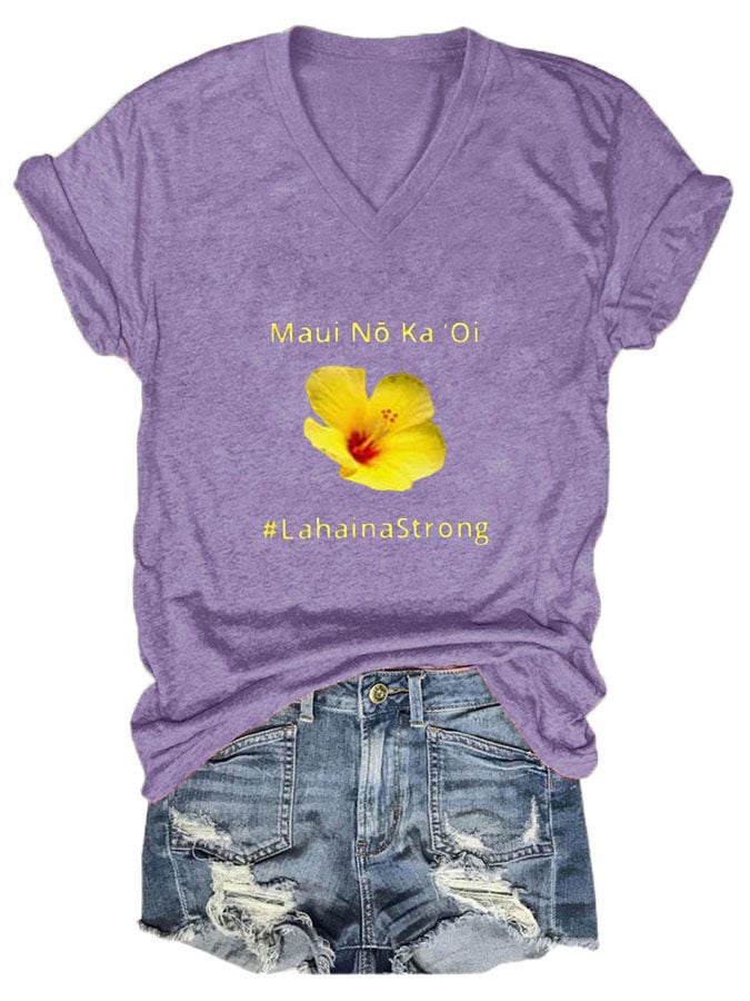 Women's Lahaina Strong V Neck T-Shirt