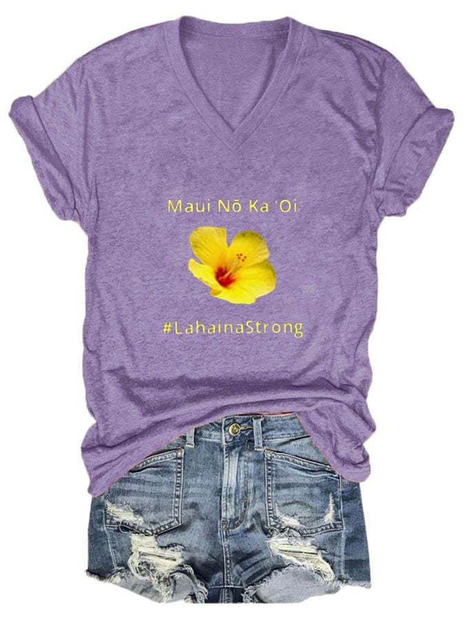 Women's Lahaina Strong V Neck T-Shirt