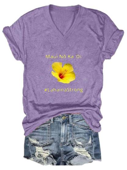 Women's Lahaina Strong V Neck T-Shirt