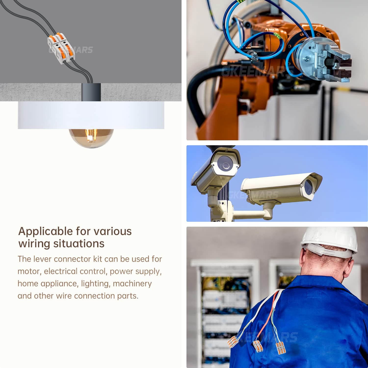 🔥🛠️Universal Quick Lever Electrical Wire Connectors (24-12 AWG) Assortment (50/100Pcs) + Wire Stripper