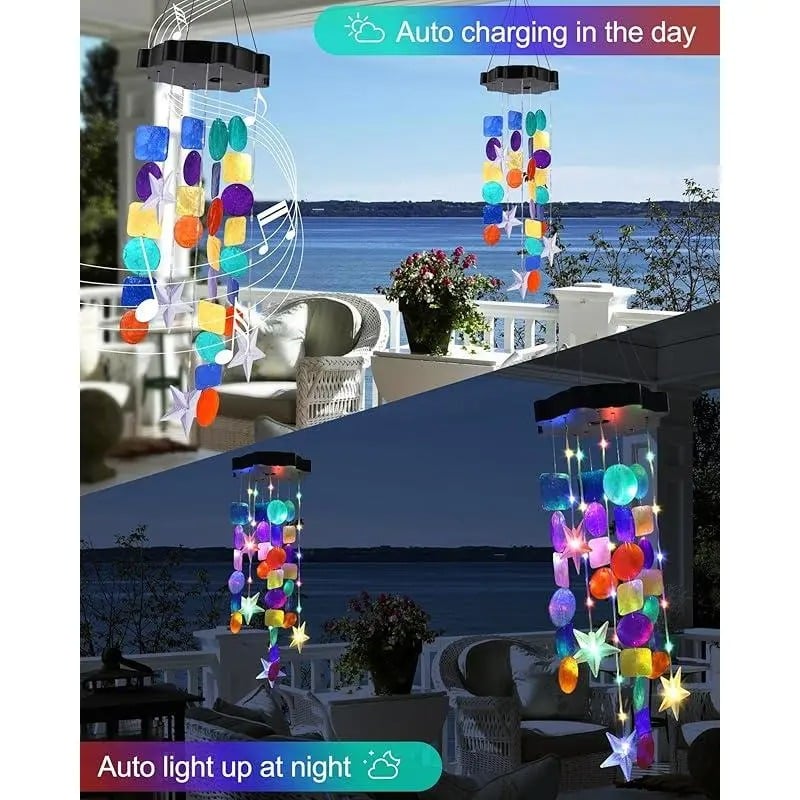 🎁Last Day 49% OFF - 🌈 ✨ Solar-Powered Seashell Wind Chime Light