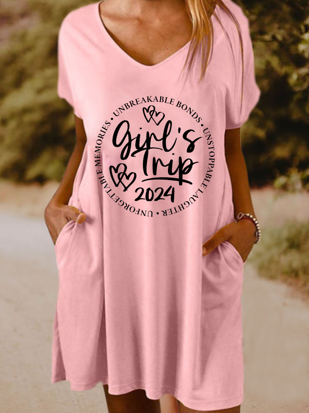 Women's Girls Trip 2024 Loose Casual Dress