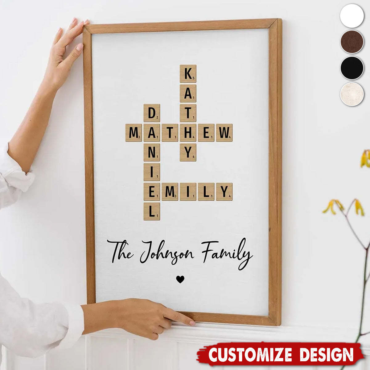 Family Crossword Art - Created In A Moment - Treasured Forever Personalized Poster